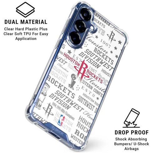 NBA Houston Rockets Historic Blast Galaxy S25 Clear Case
